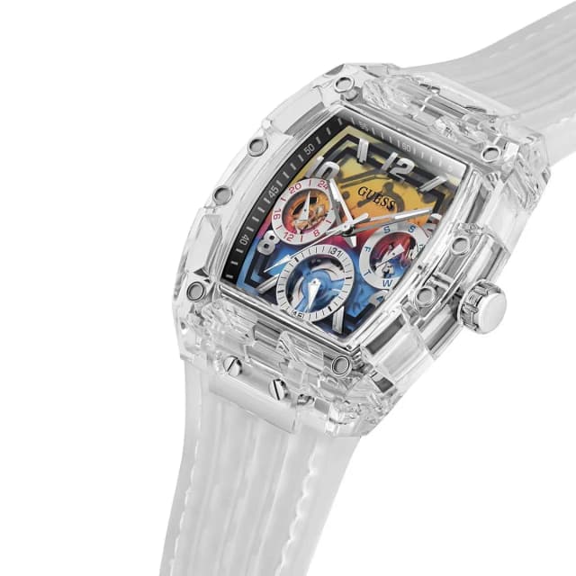  Close-up of the dial with multi-colored details