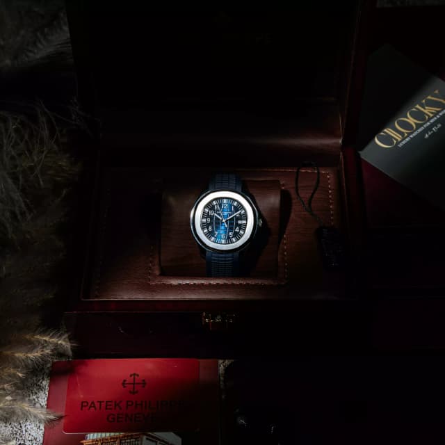 Patek Philippe Aquanaut Blue Dial Watch with Full Luxury Packaging