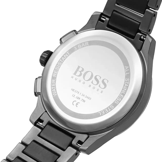 Back of the watch with engraved BOSS logo
