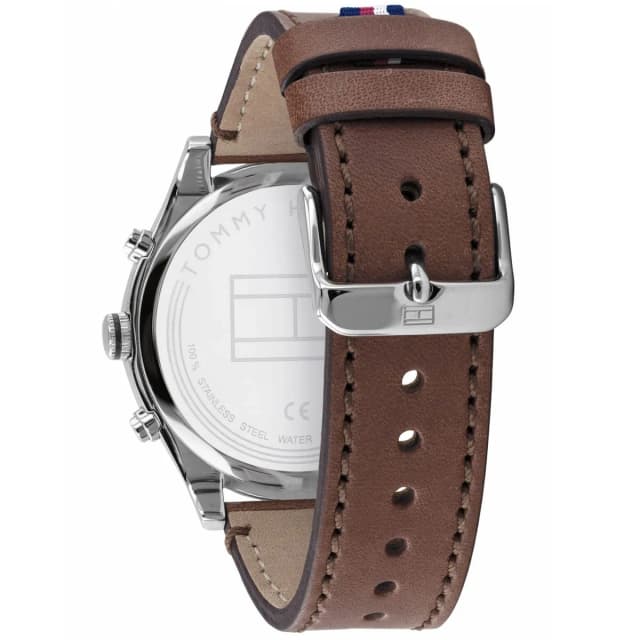 Brown leather strap with stitching details