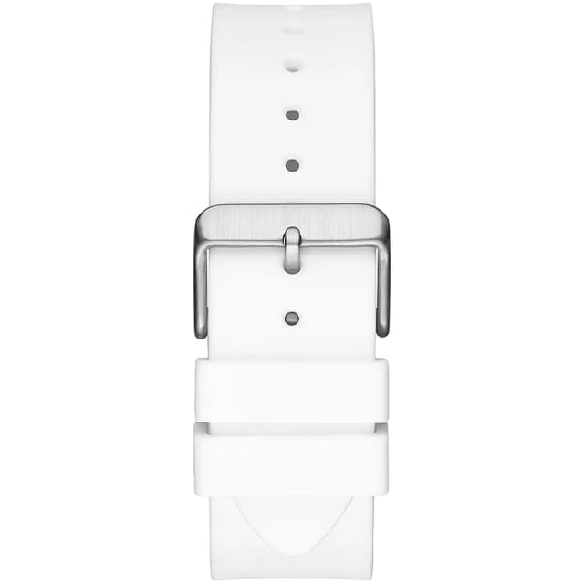 Clasp of white rubber strap