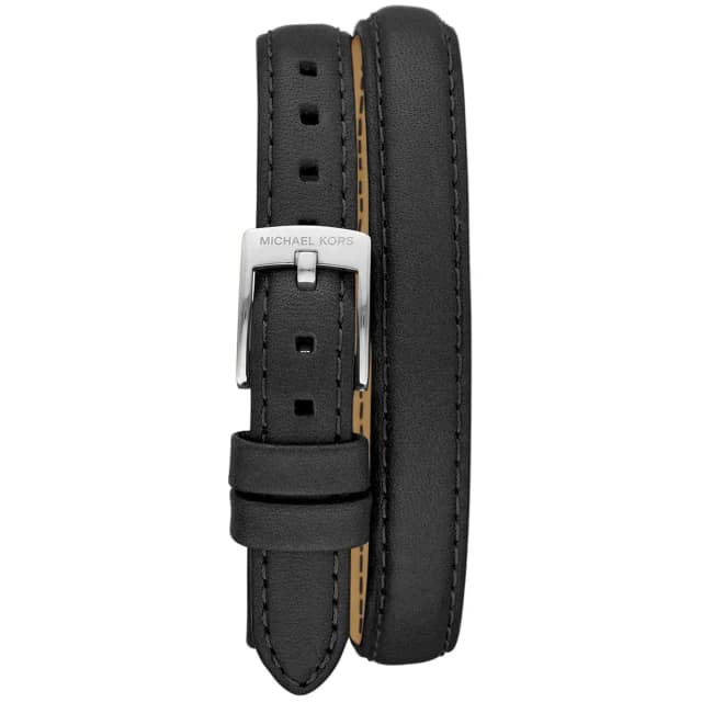 Close-up of black leather strap stitching – MK4722