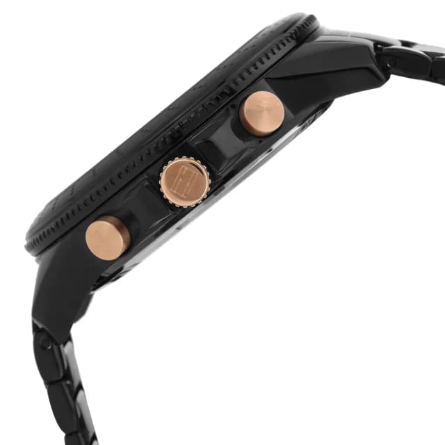 Close-up of the crown with Tommy Hilfiger logo 