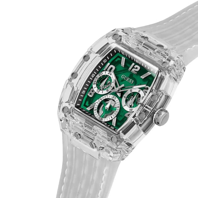 Green Dial Close-up of GUESS Watch