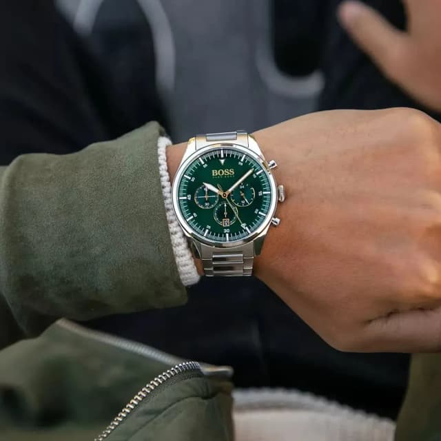 The watch worn on the wrist showing its elegant presence