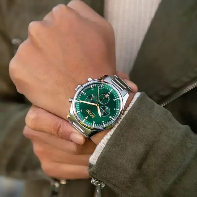 The watch worn on the wrist showing its elegant presence