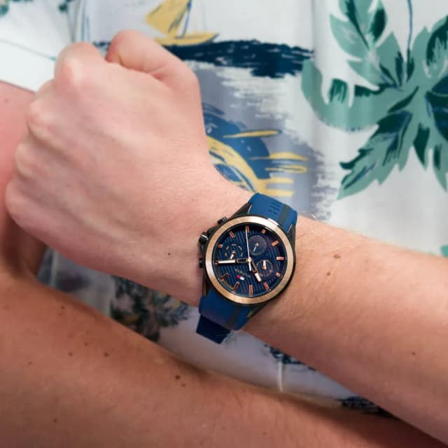 Watch worn on wrist showing fit and style