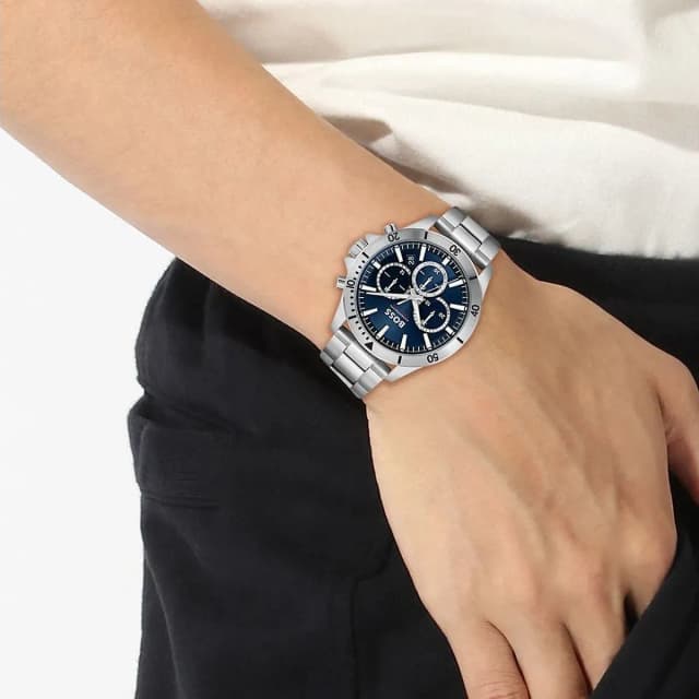 Wrist shot showing the watch styled on the hand.