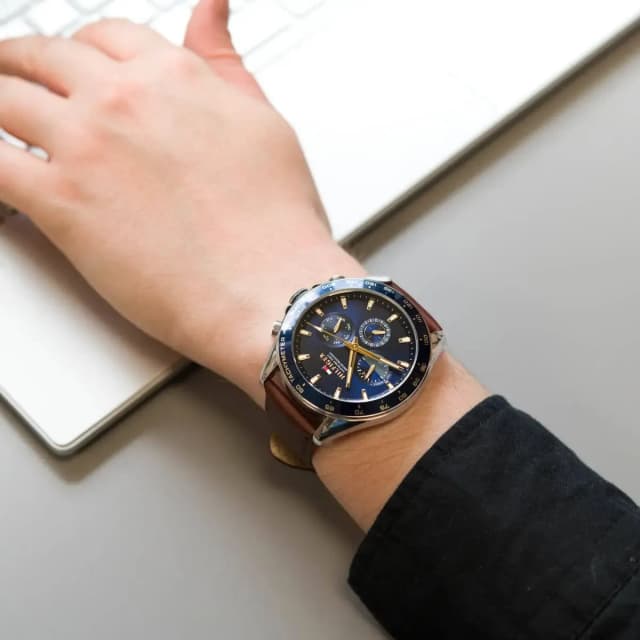 Wrist shot showing the watch worn